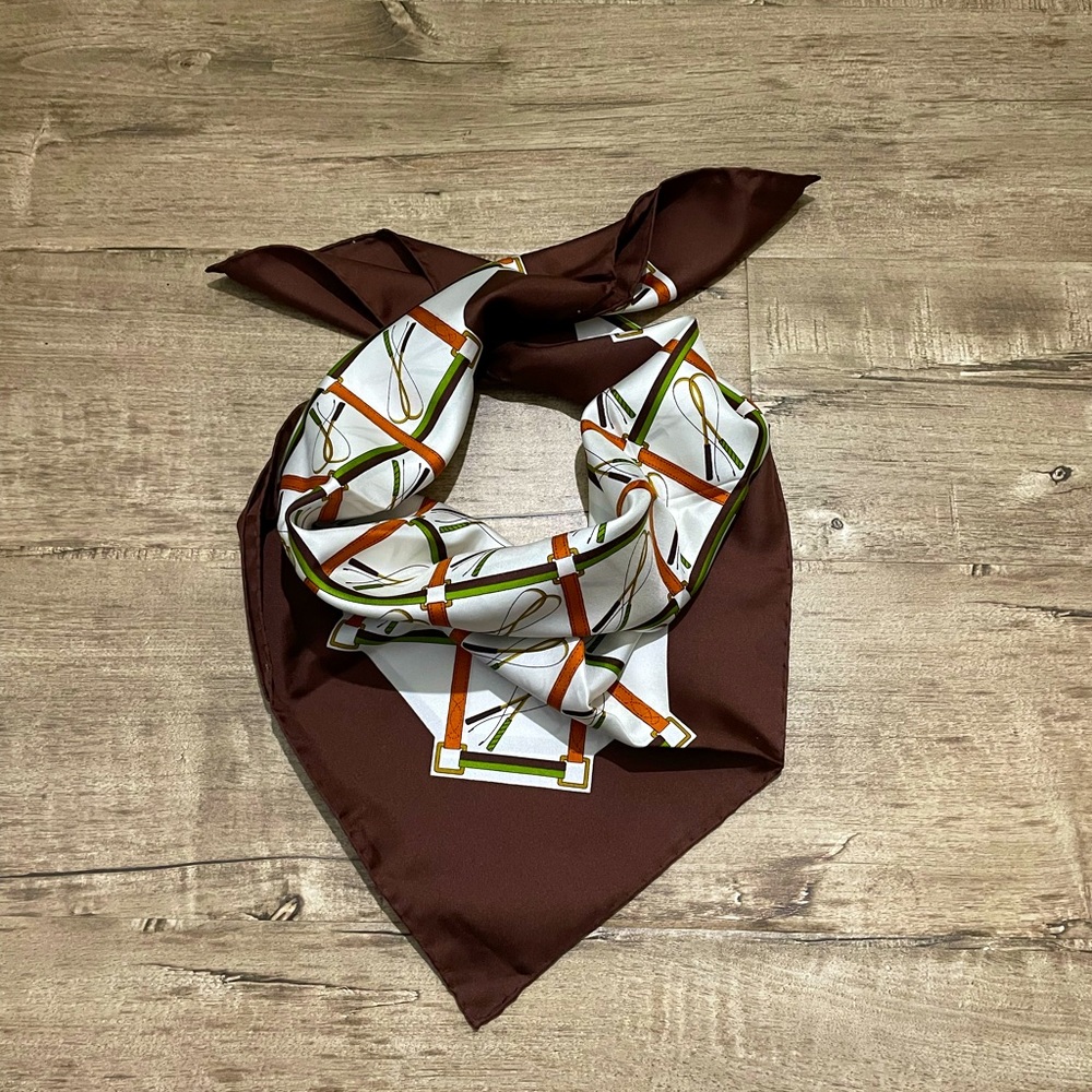 Vintage Gucci Horse Whip 100% Silk Scarf
